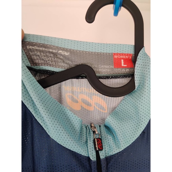 (V) Podium Wear Women cycling jersey sport sz L USA made Ladies Auxiliary - Picture 6 of 7